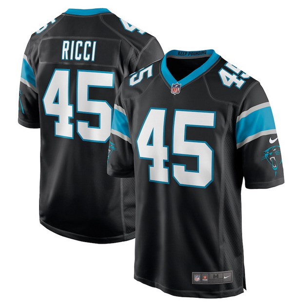 mens nike giovanni ricci black carolina panthers player game jersey